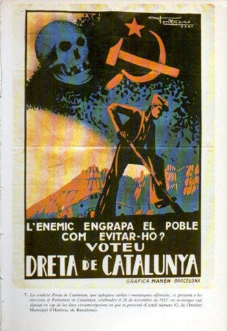 LAMINA V47779: Cartell Voteu Detra de Catalunya novembre 1932