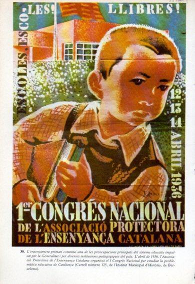 LAMINA V47803: Cartell 1er Congres Nacional Ensenyança Catalana 1936