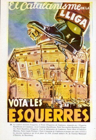 LAMINA V47798: Cartell Vota les esquerres eleccions 1936