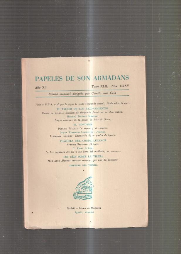 Papeles de Son Armadans Tomo 42 numnero 125: El taller de los razonamientos
