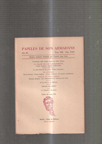 Papeles de Son Armadans Tomo 8 numero 24: El taller de los razonamientos. La