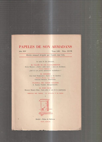 Papeles de Son Armadans Tomo 53, numero 157: El taller de los razonamientos-