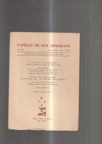 Papeles de Son Armadans Tomo 57 numero 171: El taller de los razonamientos: