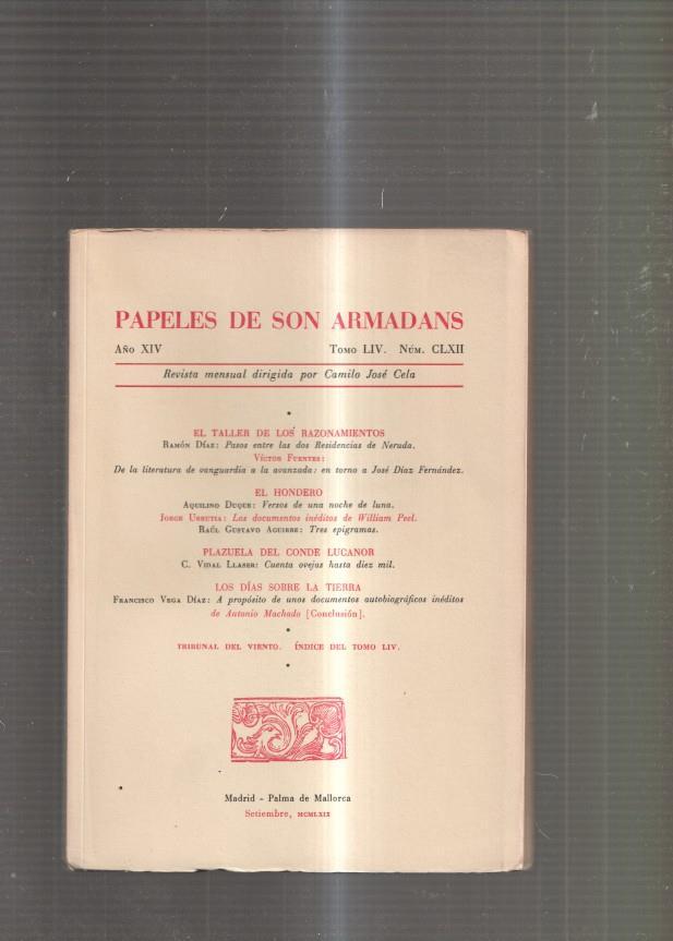 Papeles de Son Armadans Tomo 54 numero 162: El Taller de los razonamientos-