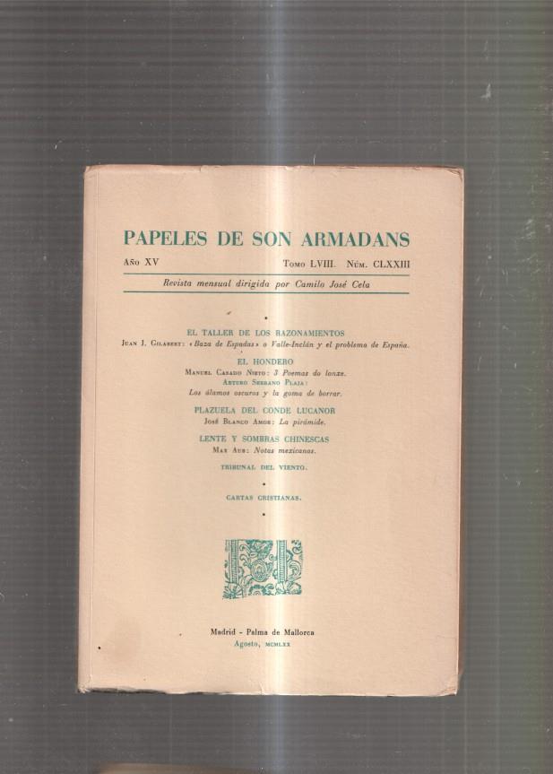 Papeles de Son Armadans Tomo 58 numero 173: El taller de los razonamientos. 