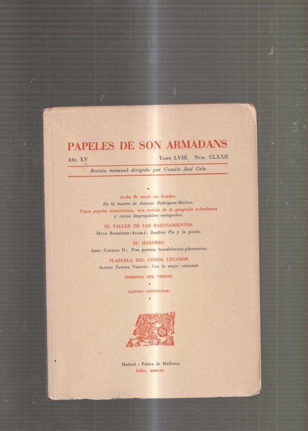 Papeles de Son Armadans Tomo 58 numero 172 : Acaba de morir un hombre-