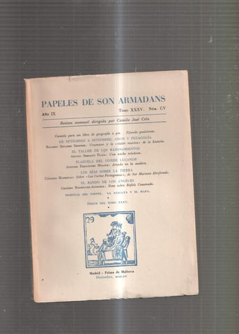 Papeles de Son Armadans Tomo 35 numero 105: De setiembre a setiembre, amor