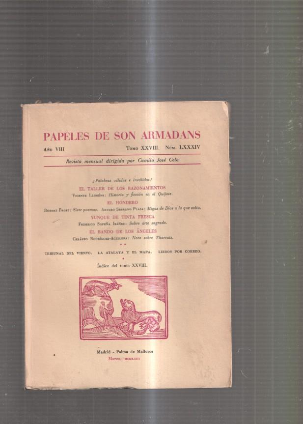 Papeles de Son Armadans Tomo 28 numero 84: El Taller de los razonamientos- 