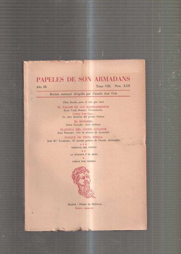 Papeles de Son Armadans Tomo 8 numero 22: El taller de los razonamientos