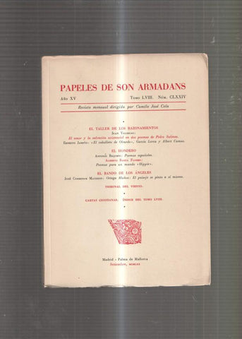 Papeles de Son Armadans Tomo 58 numero 174: El taller de los razonamientos-