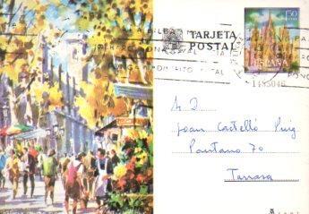 POSTAL PV12662: Tarjeta postal Rambla de las Flores, Barcelona