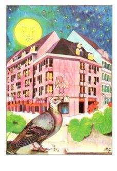 POSTAL PV12895: Hotel Basel am Spalenberg. Hotelansicht von Mario Grasso