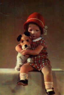 POSTAL PV12833: Niña con perrito