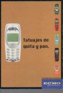 POSTAL PV12810:Publicidad Nokia 3310 / 3330 carcasa tatoo