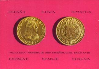 POSTAL PV12413: Pelucona moneda de oro de España