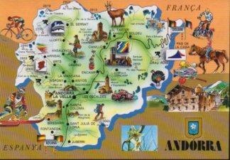 POSTAL PV12391: Mapa turistico de Andorra