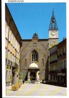 POSTAL PV12369: Place Gambetta et la cathedrale Saint Jean, Perpignan