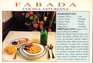 POSTAL PV12576: Receta Fabada Asturiana