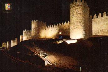 POSTAL PV12627: Muralla de Avila vista nocturna