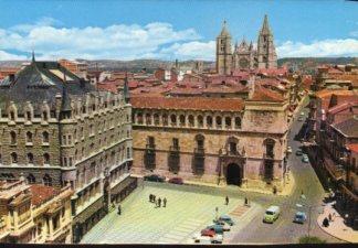 POSTAL PV12491: Calle del Generalisimo y Plaza de San Marcelo, Leon