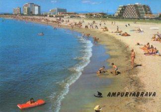 POSTAL PV12478: Bañistas en la playa de Ampuriabrava