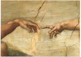 POSTAL PV13095: Michelangelo e Cappella Sistina. Creazione di Adamo particolare 