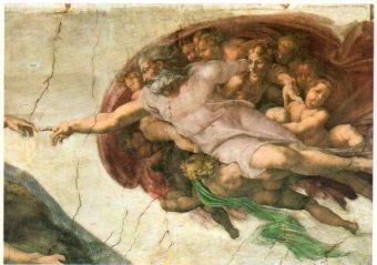 POSTAL PV13097: Michelangelo e Cappella Sistina. Creazione di Adama particolare