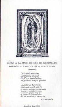 POSTAL PV12999: Goigs Mare de Deu Guadalupe. Francesc Ribas Ponti desitja Bon Nadal i Feliç 1978