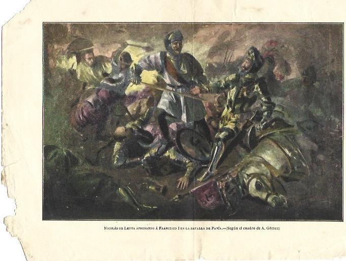 LAMINA 38795: Nicolas de Leyva apresando a Francisco I, por Gomez
