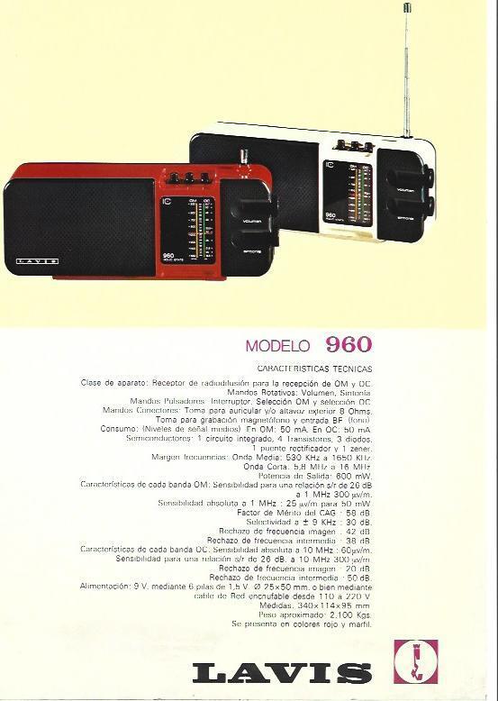 LAMINA 38788: Modelo 960 de Lavis