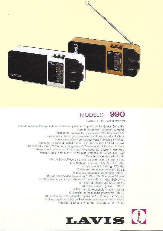 LAMINA 38787: Lavis modelo 990