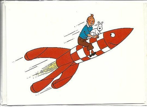 POSTAL A6352: Tintin en el cohete