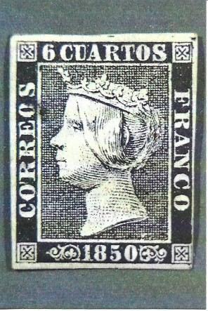 POSTAL A6383: Sello de Isabel II