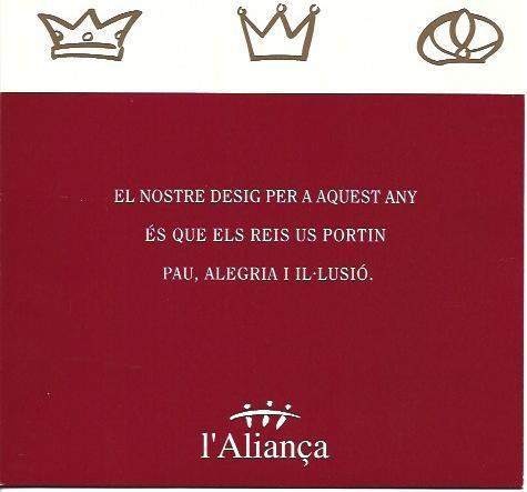 POSTAL A6309: Felicitacion de Navidad de L'Aliança