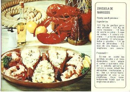 POSTAL A6287: Receta Zarzuela de mariscos