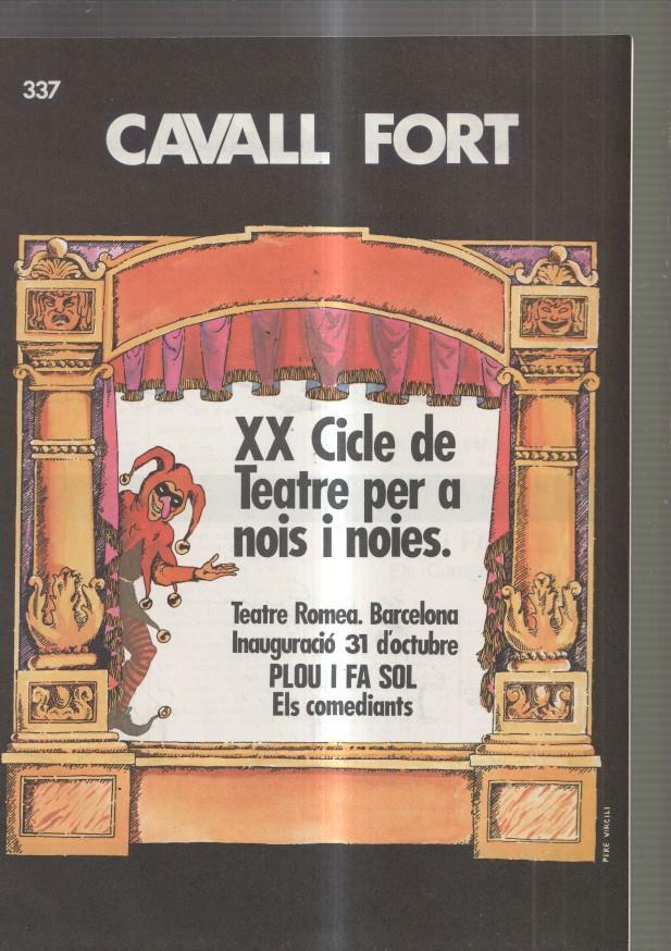 Cavall Fort numero 337, 1977: XX Cicle de teatre per a mois i noies- Allo que passa