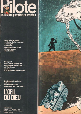 revista: Pilote numero 587, 4-2-1971: L'oeil du dieu. Trasera caricatura de Valéry Giscard d'Estaing