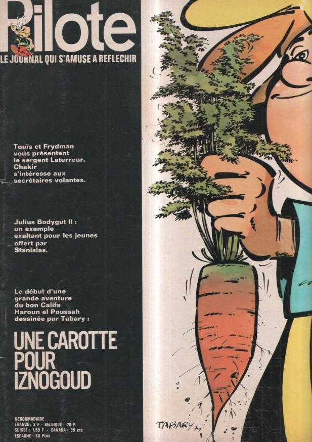 revista: Pilote numero 588, 11-2-1971: Une carotte pour Iznogoud. Trasera caricatura de Yves Montand