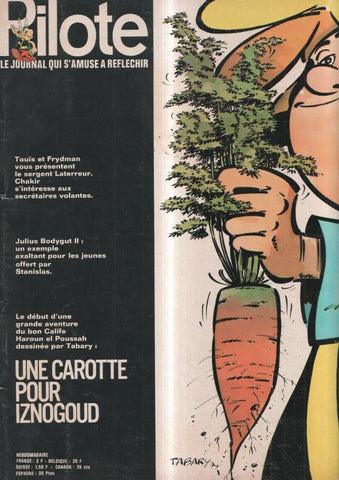 revista: Pilote numero 588, 11-2-1971: Une carotte pour Iznogoud. Trasera caricatura de Yves Montand