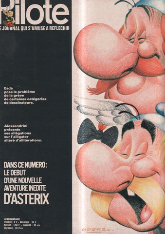 revista: Pilote numero 591, 4-3-1971: Le debut d'une nouvelle aventure inedite d'Axterix. Trasera caricatura de Fernand Raynaud