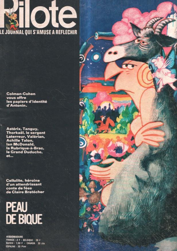 revista: Pilote numero 592, 11-3-1971: Peau de Bique. Trasera caricatura de Charles aznavour