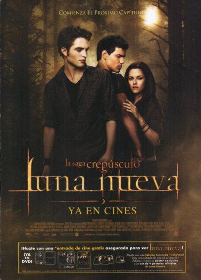 LAMINA V48476: Luna nueva saga Crepusculo portada de la pelicula