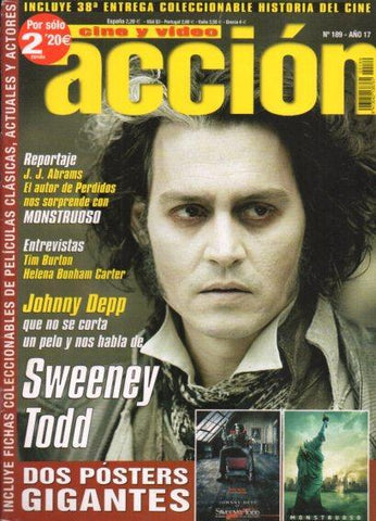 LAMINA V48415: Johnny Deep en portada revista Accion