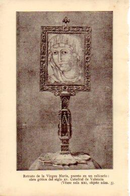 LAMINA V48739: Retrato Virgen Maria en un relicario siglo XV