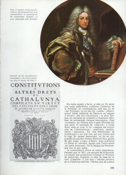 LAMINA V48864: Felip V retrat i Facsimil Constitucions Corts Catalanes sota regnat FelipV