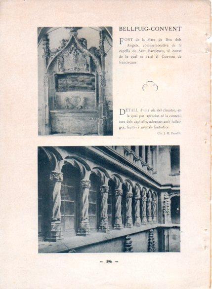 LAMINA V48827: Font de la Mare de Deu y Claustre del Convent de Bellpuig
