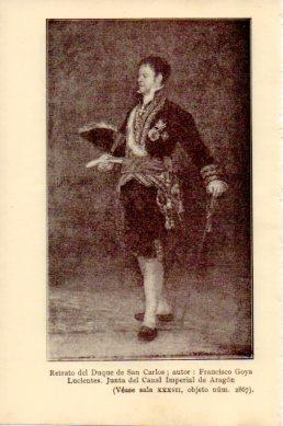 LAMINA V48762: Retrato del Duque de San Carlos por Goya