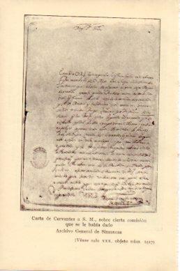 LAMINA V48772: Carta de Cervantes a S.M. sobre una comision dada a el. Archivo de Simancas
