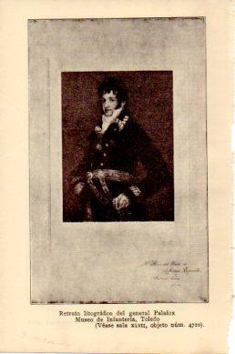 LAMINA V48783: Retrato litografico del general Palafox