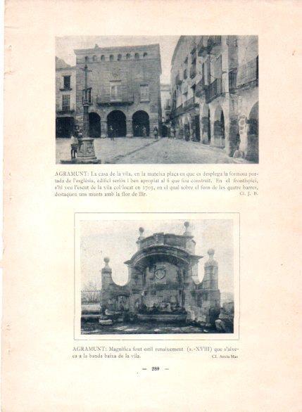 LAMINA V48824: Casa de la Vila i font a Agramunt